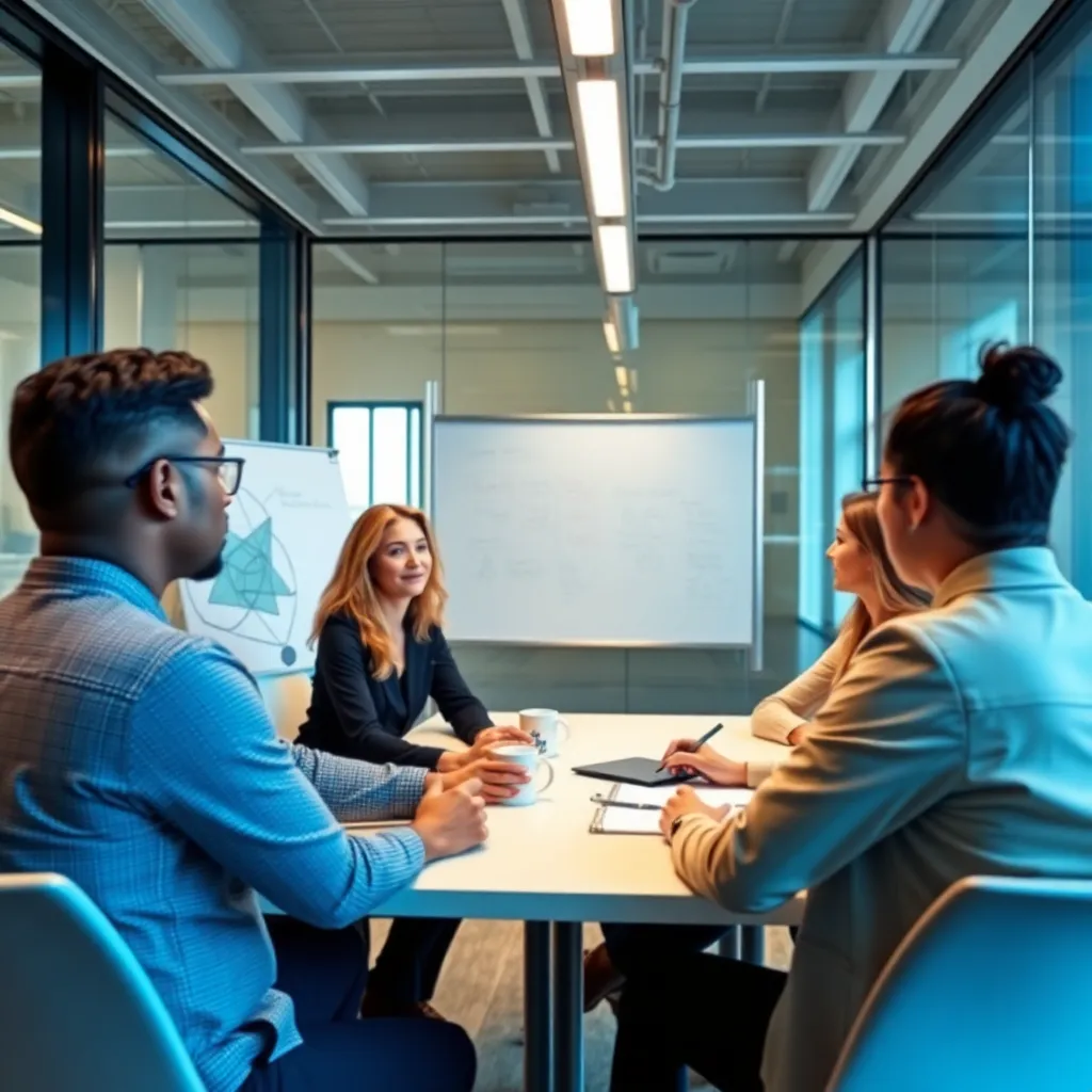 Manager coacht een jonge professional tijdens een één-op-één sessie