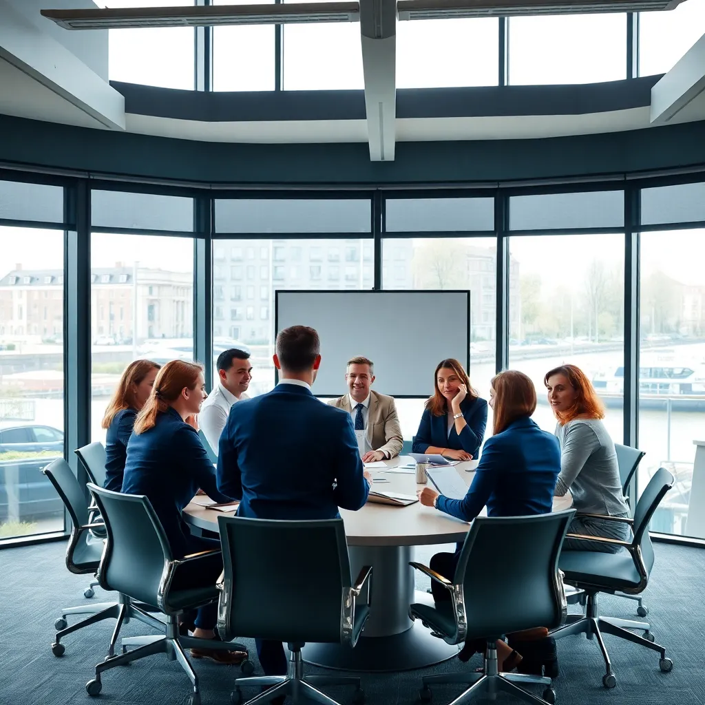 Diverse groep Nederlandse managers in een moderne vergaderruimte